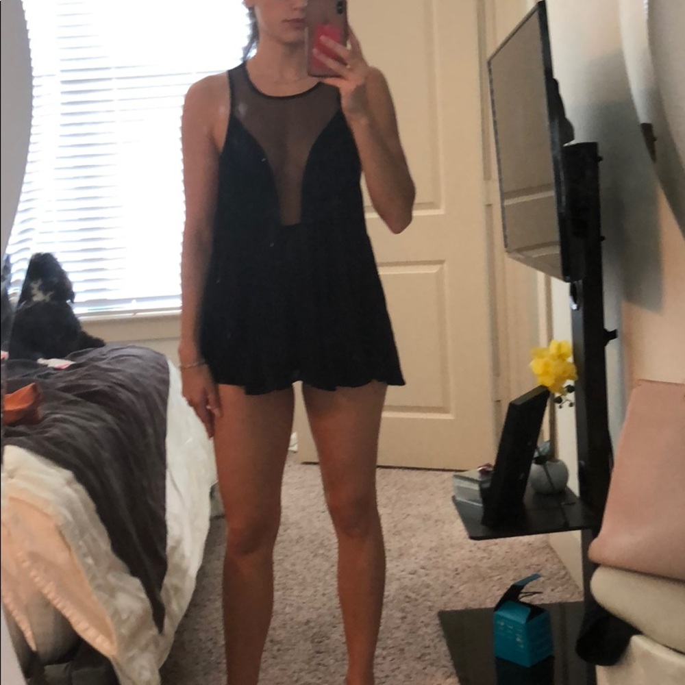 Free people deep plunge flowy blouse